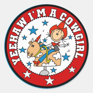 Yee Haw Cowgirl Tshirts and Gifts Classic Round Sticker