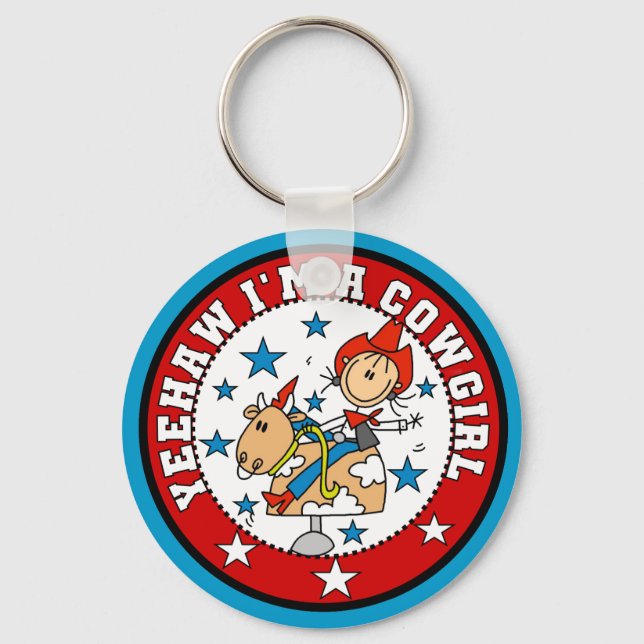 Yee Haw Cowgirl Tshirts and Gifts Key Ring (Front)