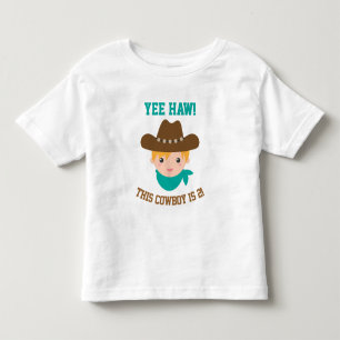Yee Haw, Cute Little Cowboy is 2 Toddler T-Shirt