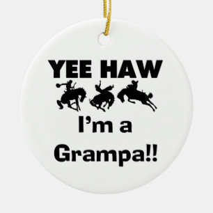 Yee Haw I'm a Grampa T-shirts and Gifts Ceramic Tree Decoration