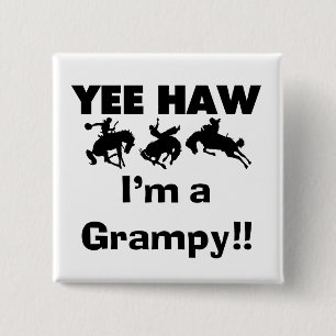 Yee Haw I'm a Grampy T-shirts and Gifts 15 Cm Square Badge