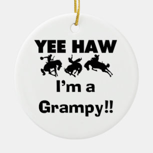 Yee Haw I'm a Grampy T-shirts and Gifts Ceramic Tree Decoration