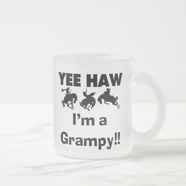 Yee Haw I'm a Grampy T-shirts and Gifts Frosted Glass Coffee Mug (Right)