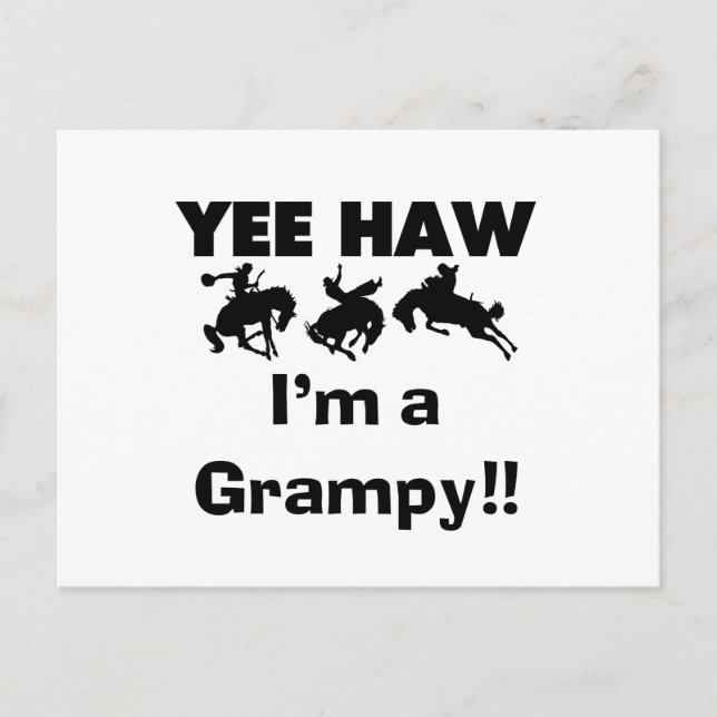 Yee Haw I'm a Grampy T-shirts and Gifts Postcard (Front)