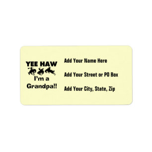 Yee Haw I'm a Grandpa T-shirts and Gifts Label