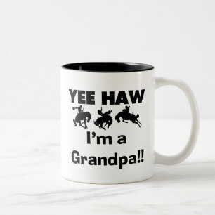 Yee Haw I'm a Grandpa T-shirts and Gifts Two-Tone Coffee Mug