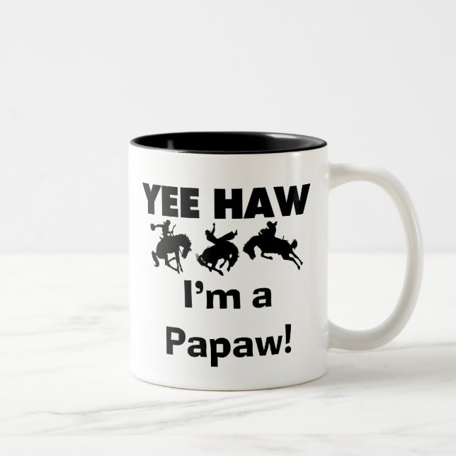 Yee Haw I'm a Papaw T-shirts and Gifts Two-Tone Coffee Mug (Right)