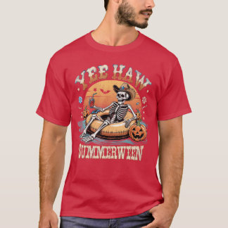 Yee Haw Summerween Cowboy Skeleton Western Hallowe T-Shirt