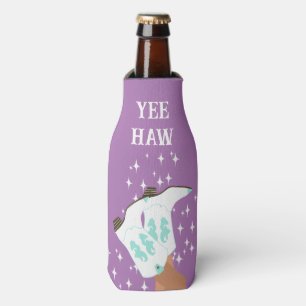 Yee Haw Western Rodeo Cowboy Boots Lilac Bottle Cooler