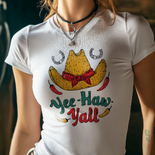Yee Haw Y’all Cowgirl Hat Design Tri-Blend Shirt