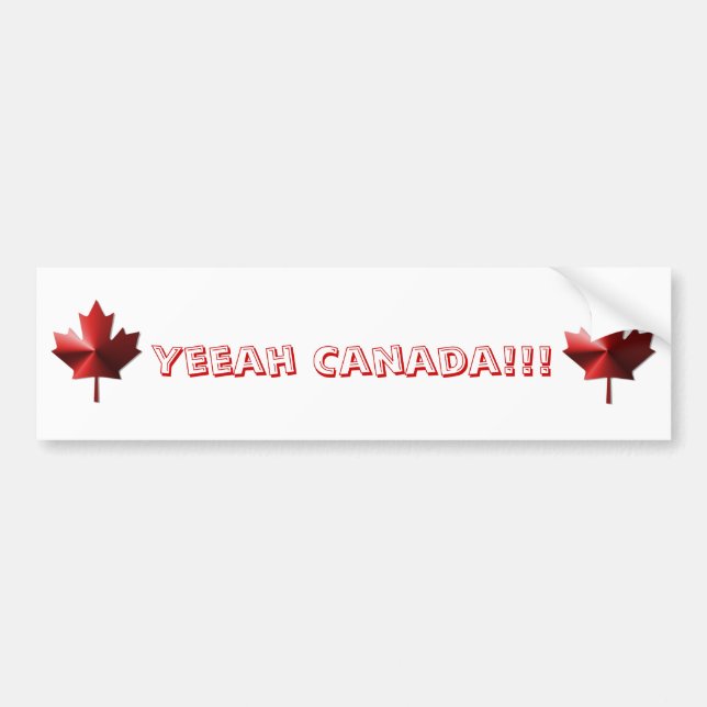 Yeeah Canada Flag Maple Leaf Bumper Sticker (Front)