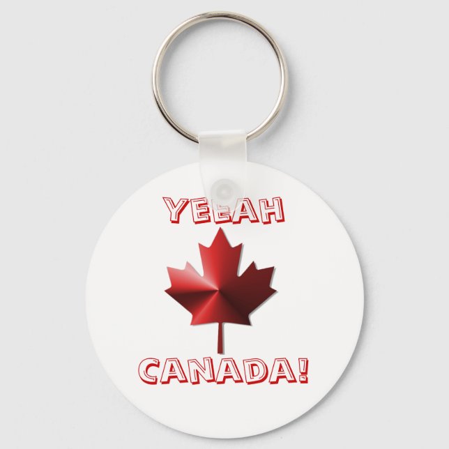 Yeeah Canada Flag Maple Leaf Keychain (Front)