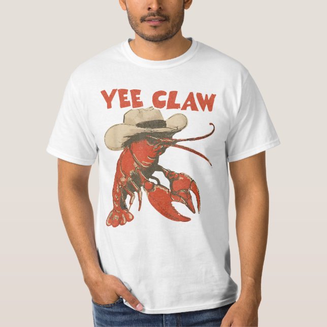 Yeeclaw Western Cowboy Crawfish Boil Summer T-Shirt (Front)