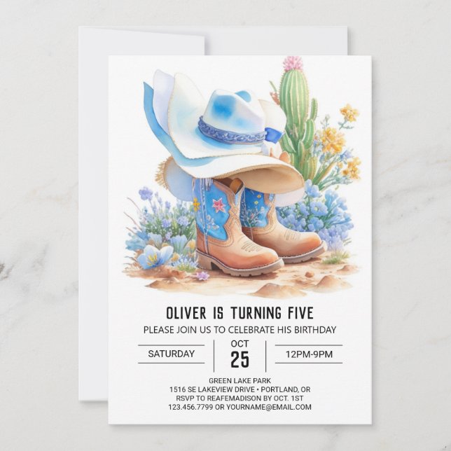 Yeehaw! A Southern Cowboy Birthday Invitation (Front)