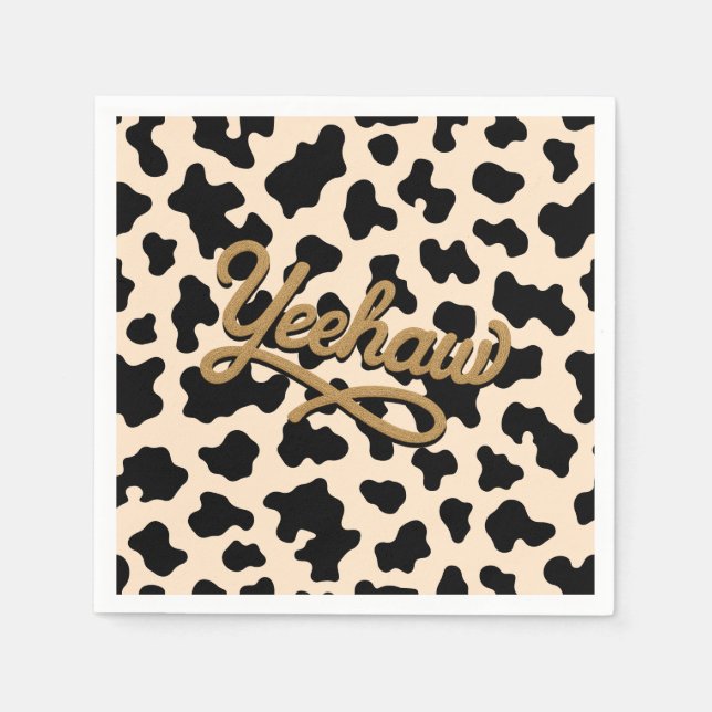 Yeehaw Adventure in the Wild West Rodeo Birthday Napkin (Front)