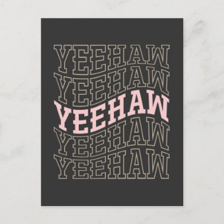 Yeehaw Cowboy Cowgirl Rodeo Western Country Postcard