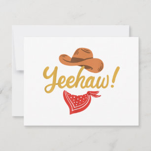 Yeehaw Cowboy Cowgirl Western Country Rodeo Holiday Card
