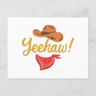 Yeehaw Cowboy Cowgirl Western Country Rodeo Holiday Postcard