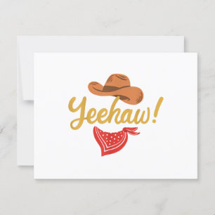 Yeehaw Cowboy Cowgirl Western Country Rodeo RSVP Card