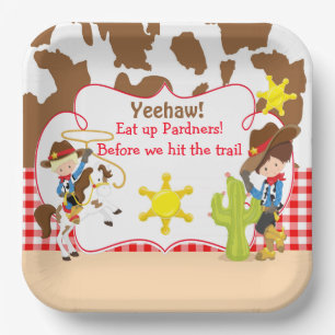 Yeehaw Cowboy Western Birthday Party Paper Plate
