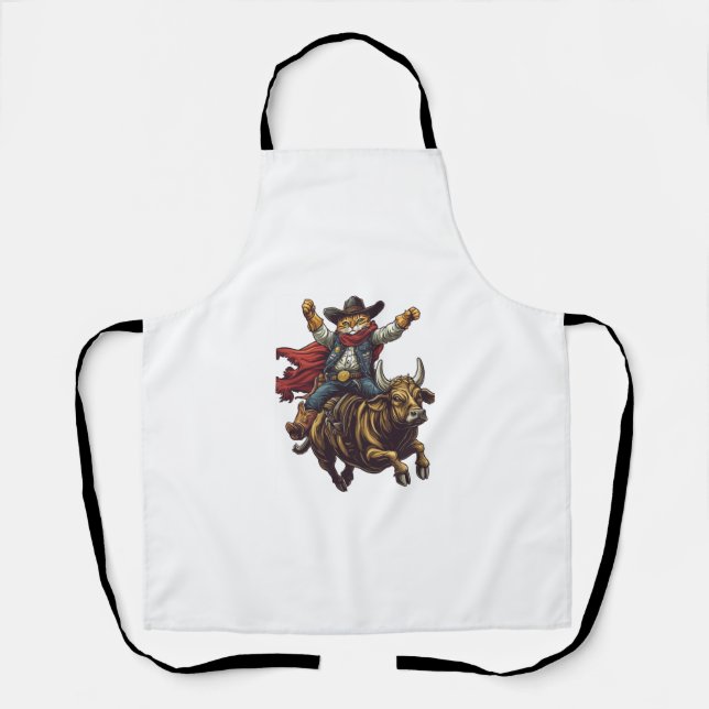 Yeehaw Kitty – Wild West Cat Cowboy Rodeo Apron (Front)