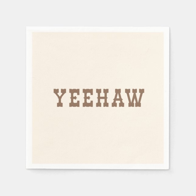 Yeehaw My First Rodeo Birthday Party Plate Neutral Napkin (Front)