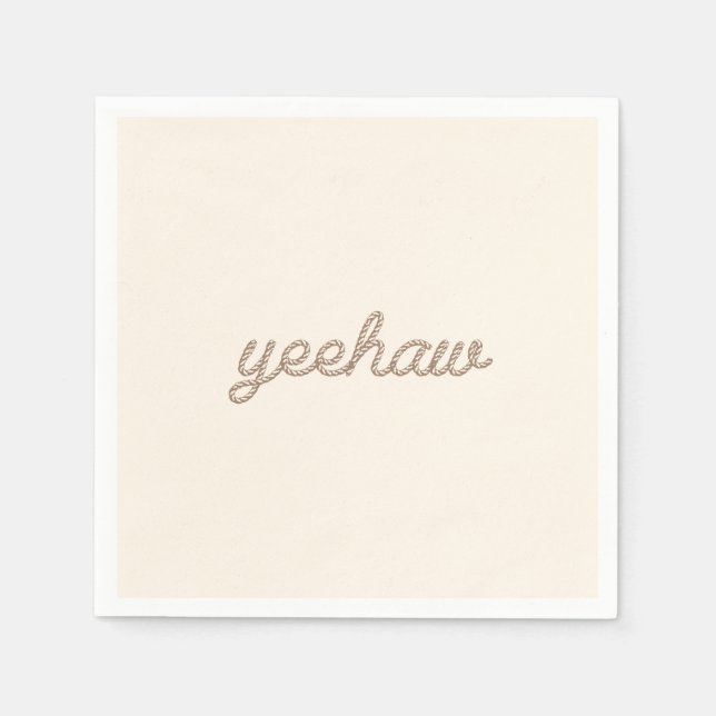 Yeehaw Rope My First Rodeo Birthday Party Plate Napkin (Front)
