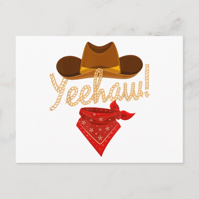 Yeehaw Western Country Howdy Southern Cowboy Yee H Holiday Postcard (Front)