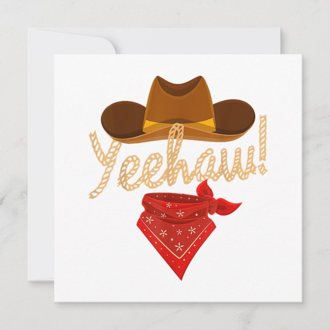 Yeehaw Western Country Howdy Southern Cowboy Yee H Invitation (Front)