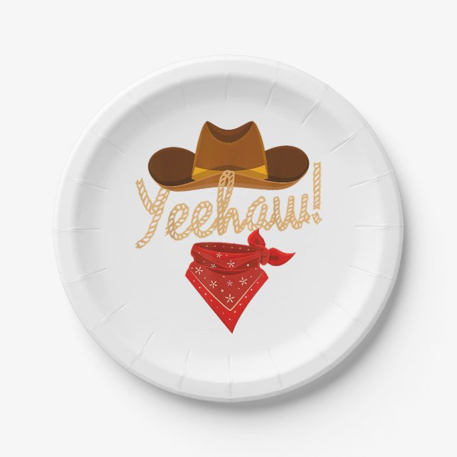 Yeehaw Western Country Howdy Southern Cowboy Yee H Paper Plate (Front)