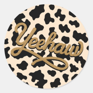 Yeehaw Wild West Cow Country Western Birthday Classic Round Sticker