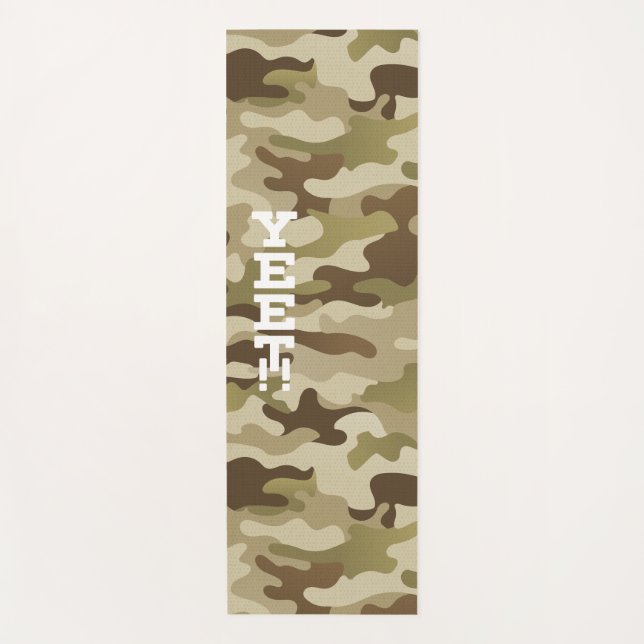 Yeet Army Green Camouflage Yoga Mat (Front)