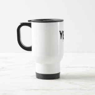 YEET Bold Grey Typography fixed bullets Design Travel Mug