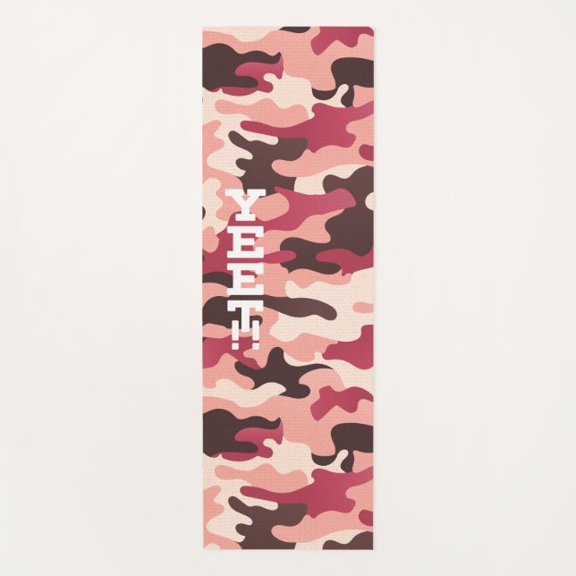 Yeet Pink and Magenta Camouflage Yoga Mat (Front)