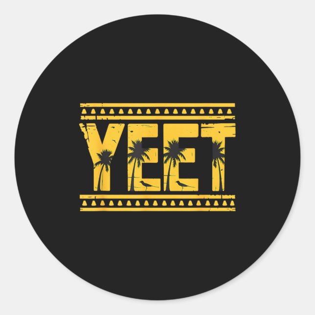Yeet Tribal Art Meme Funny Slang  Classic Round Sticker (Front)