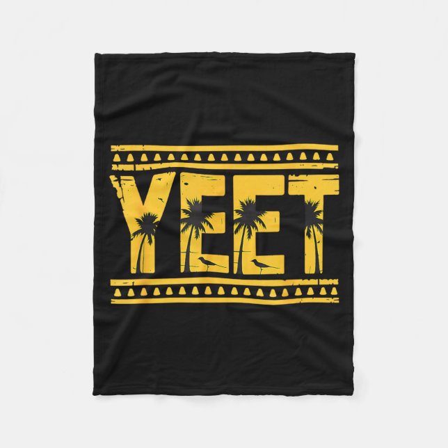 Yeet Tribal Art Meme Funny Slang  Fleece Blanket (Front)