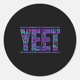 Yeet Tribal Vintage Funny Saying Meme Slang Women Classic Round Sticker