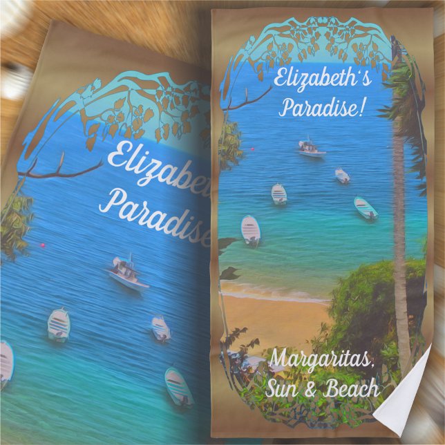 Yelapa Paradise Margaritas 1017  Beach Towel (Creator Uploaded)