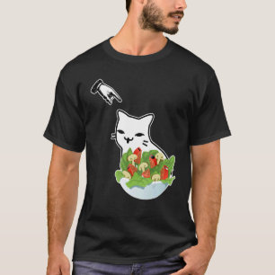 Yelling at Dinner Table Confused Cat Meme Funny In T-Shirt