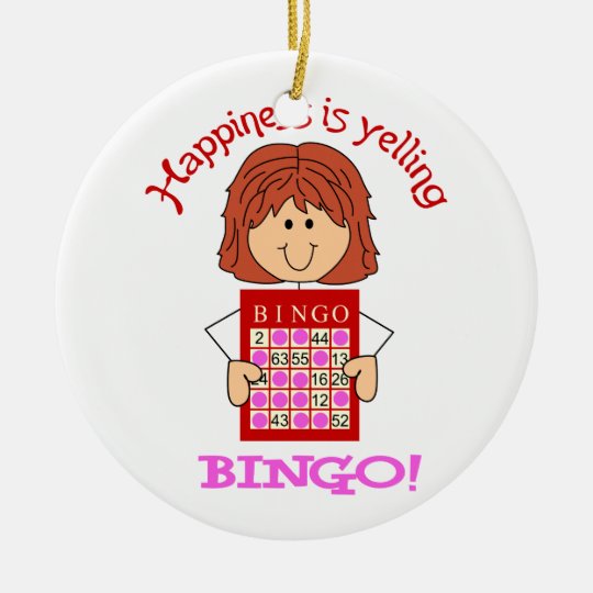 Yelling Bingo Christmas Ornament Zazzle.co.uk