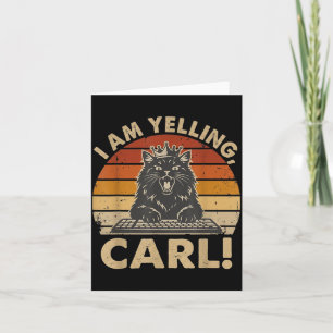 Yelling Carl Funny Cat Keyboard Retro Vintage Cute Card
