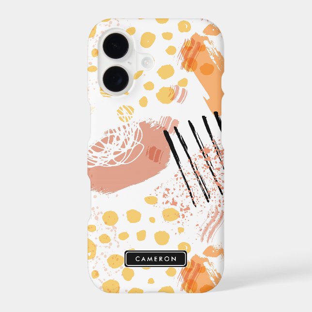 Yello and Orange Abstract Pattern Monogram (Back)