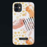 Yello and Orange Abstract Pattern Monogram Case-Mate iPhone Case<br><div class="desc">Customisable abstract iPhone case featuring black,  yellow,  and orange mix pattern. Personalise by adding names or monogram. This contemporary phone case will be perfect as a personalised gift.</div>