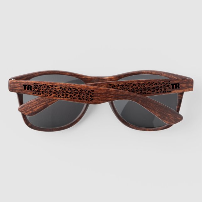 Yellow 100% UV sunglasses with leopard print (Back)