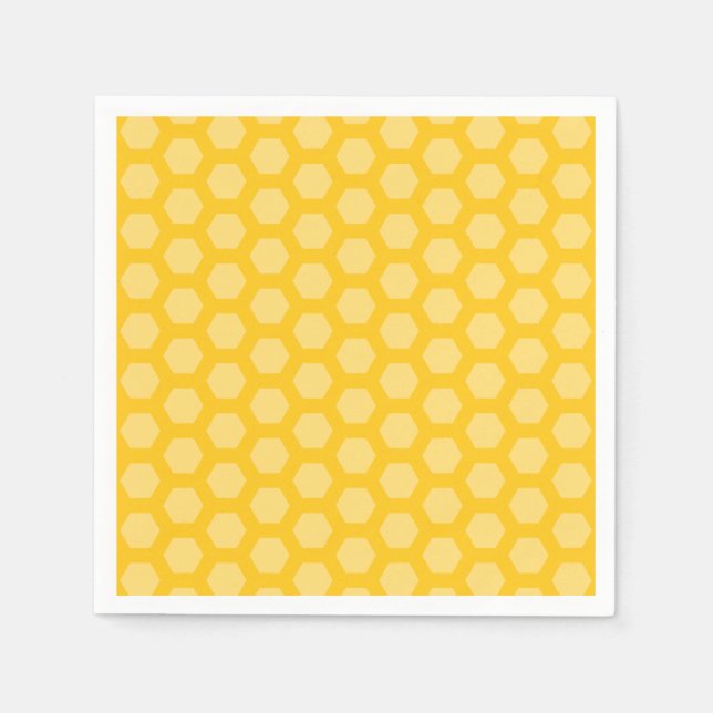 Yellow 12 honeycomb hexagon napkin (Front)