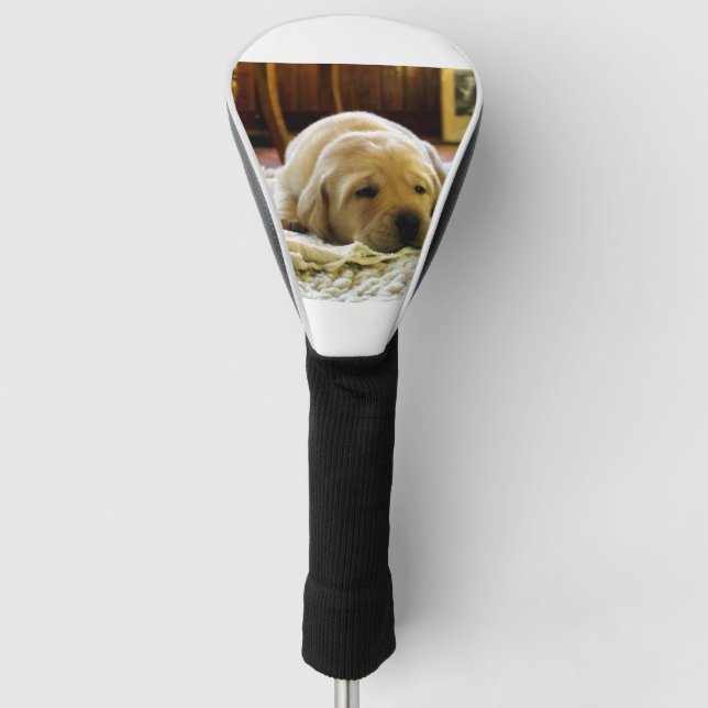 yellow 2 lab puppy golf head cover (Front)