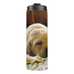 yellow 2 lab puppy thermal tumbler
