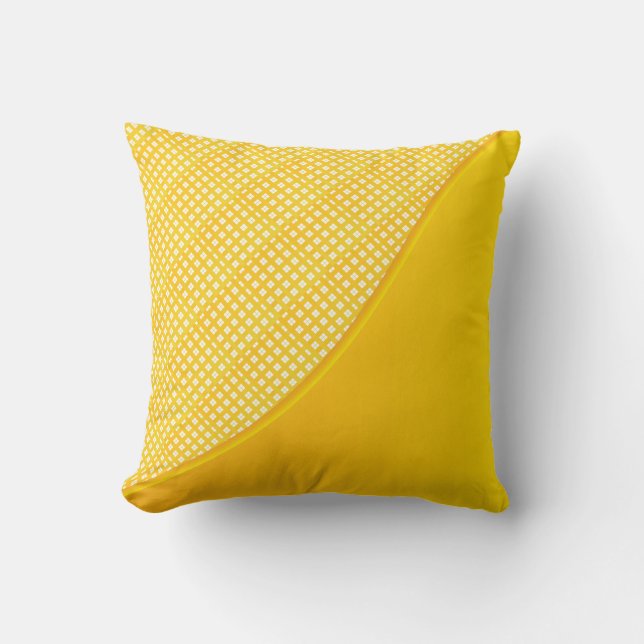 Yellow 2 Sided Dual Pattern | Funky and Cute Cushion (Front)