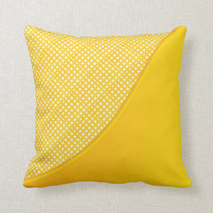 Yellow 2 Sided Dual Pattern   Funky and Cute Cushion
