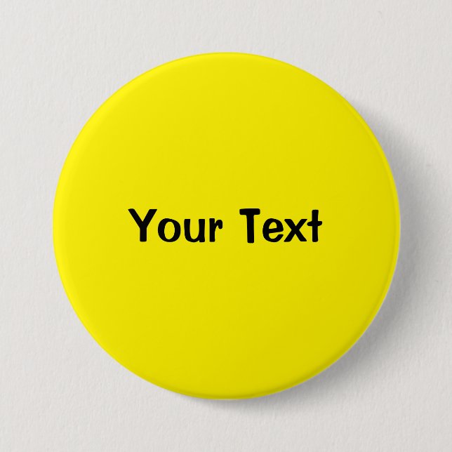 Yellow 3" Custom Text Button Template (Front)